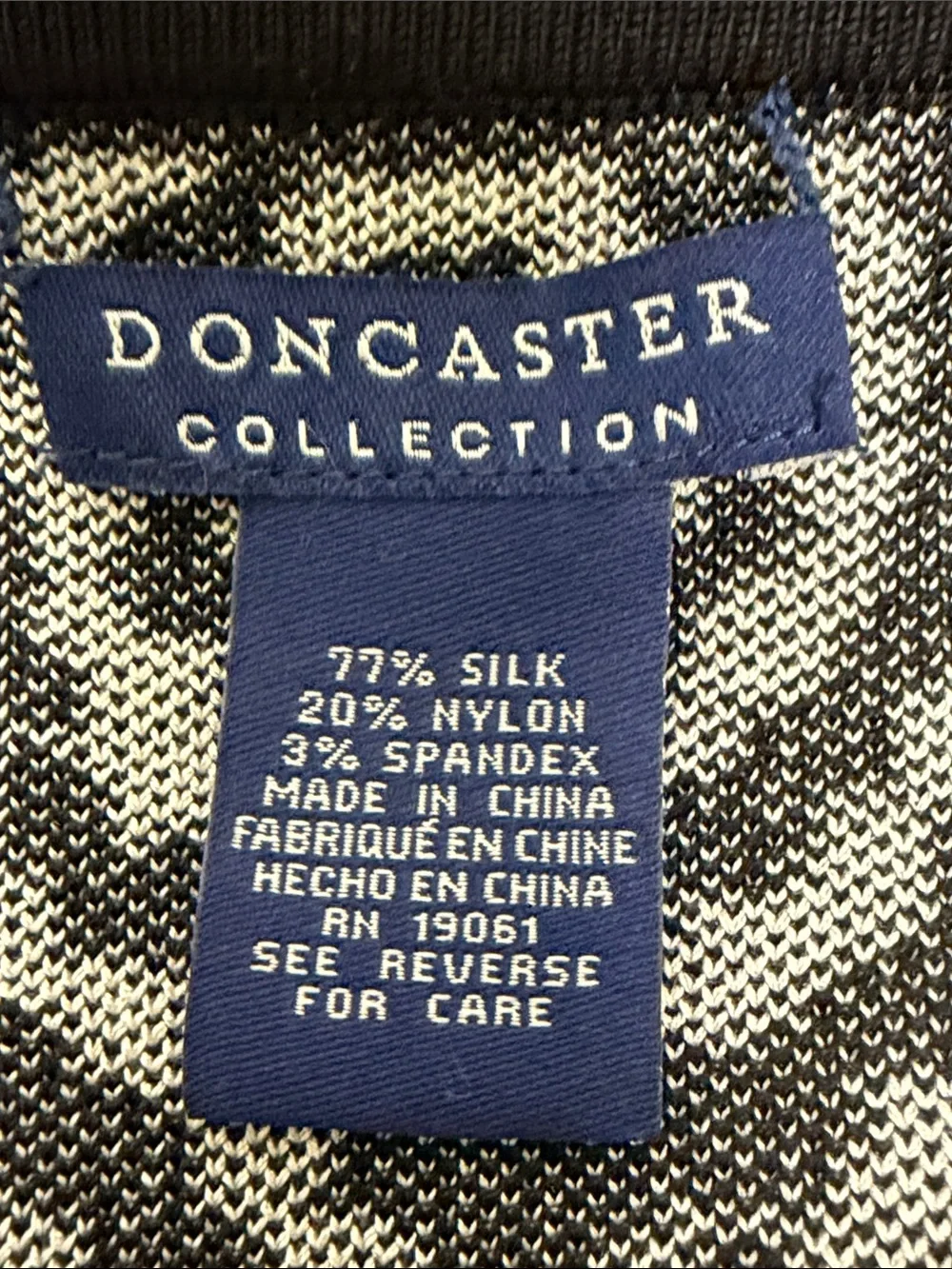 Doncaster Black & White Geometric Circle Print Crewneck Sweater Size Medium